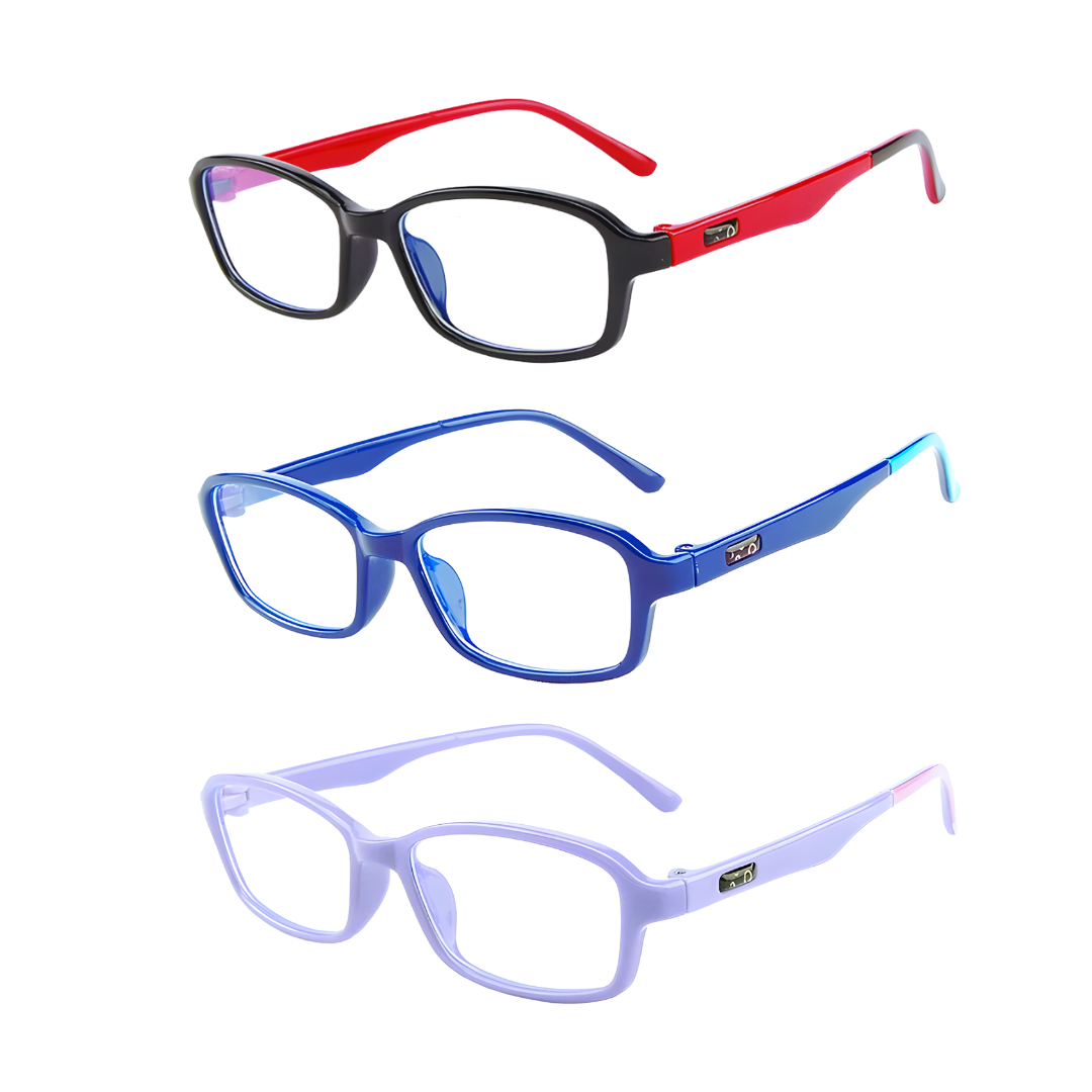 Stylish blue light blocking glasses designed for children by First Lens.