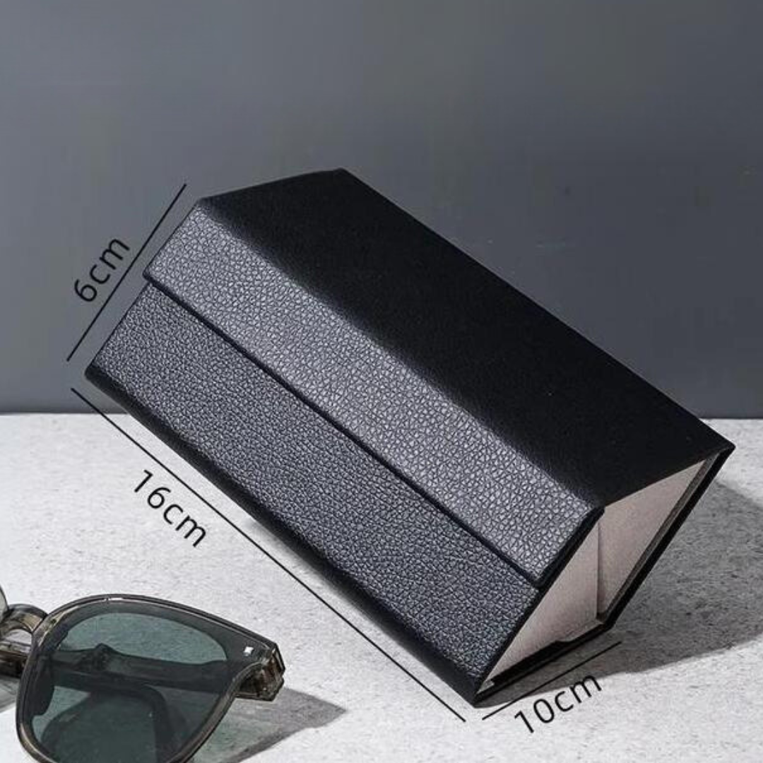 Sunglass and accessory organizer by First Lens, with distinct sections for easy organization.