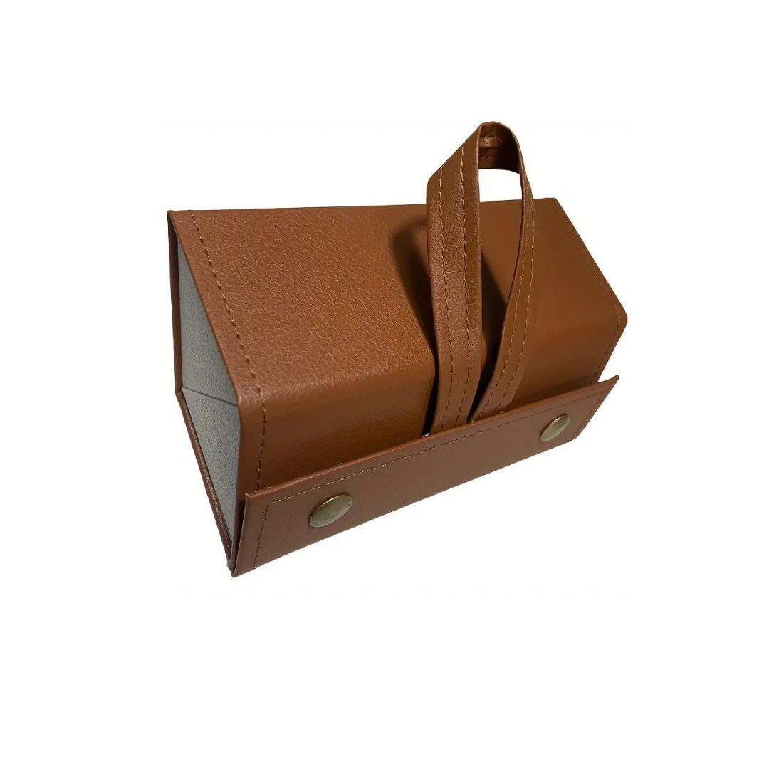 Stylish sunglass and accessory organizer by First Lens, with separate compartments for efficient storage.