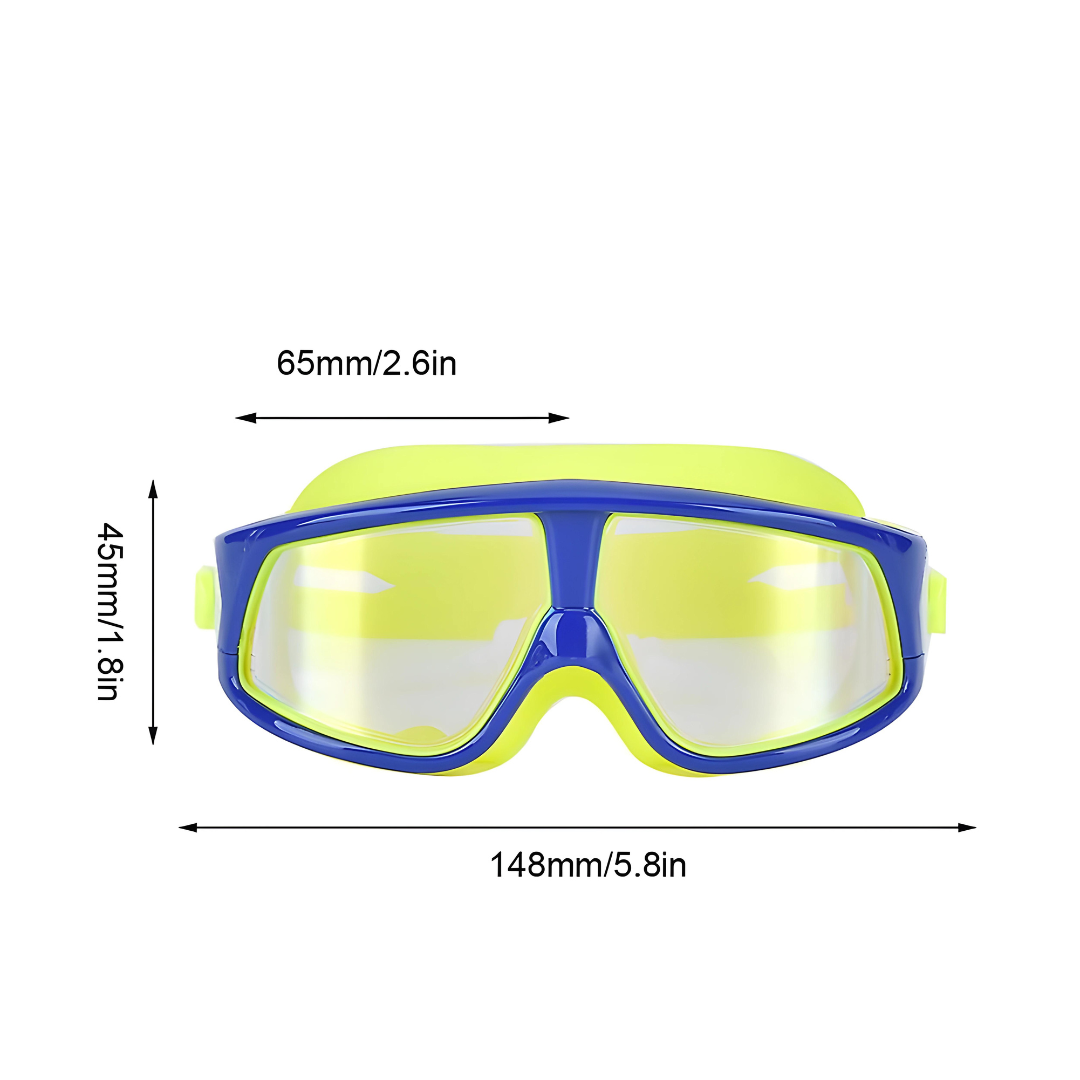 Child-sized swim goggles engineered for maximum durability by First Lens.