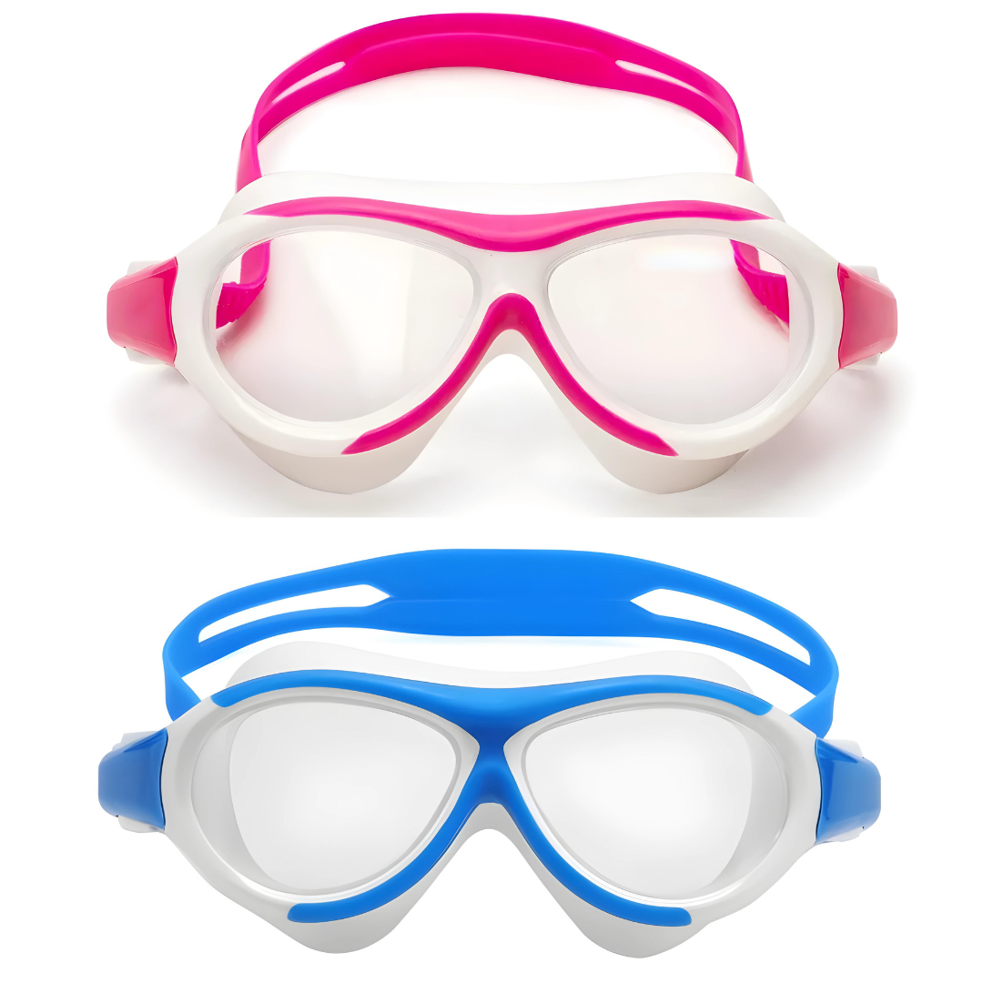 A close-up of a child wearing the First Lens K005 goggles, showcasing their stylish design.