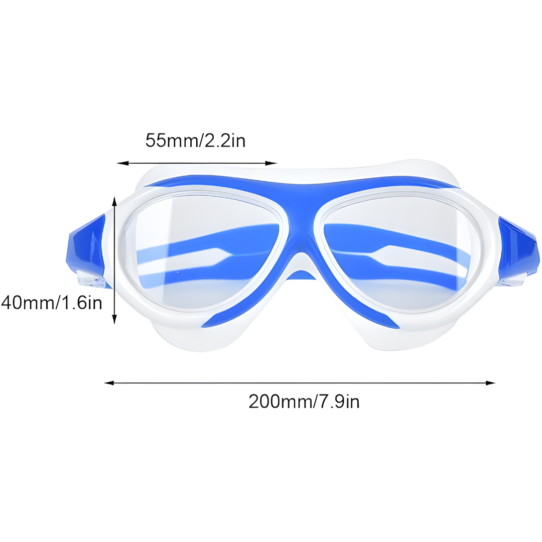 The First Lens K005 goggles displayed on a shelf, highlighting their attractive packaging.