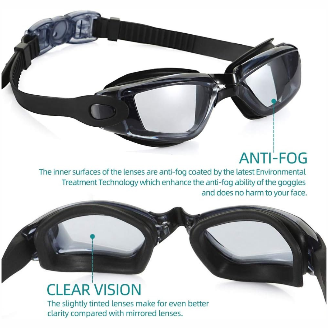 The First Lens goggles displayed in their packaging, with the First Lens logo visible.