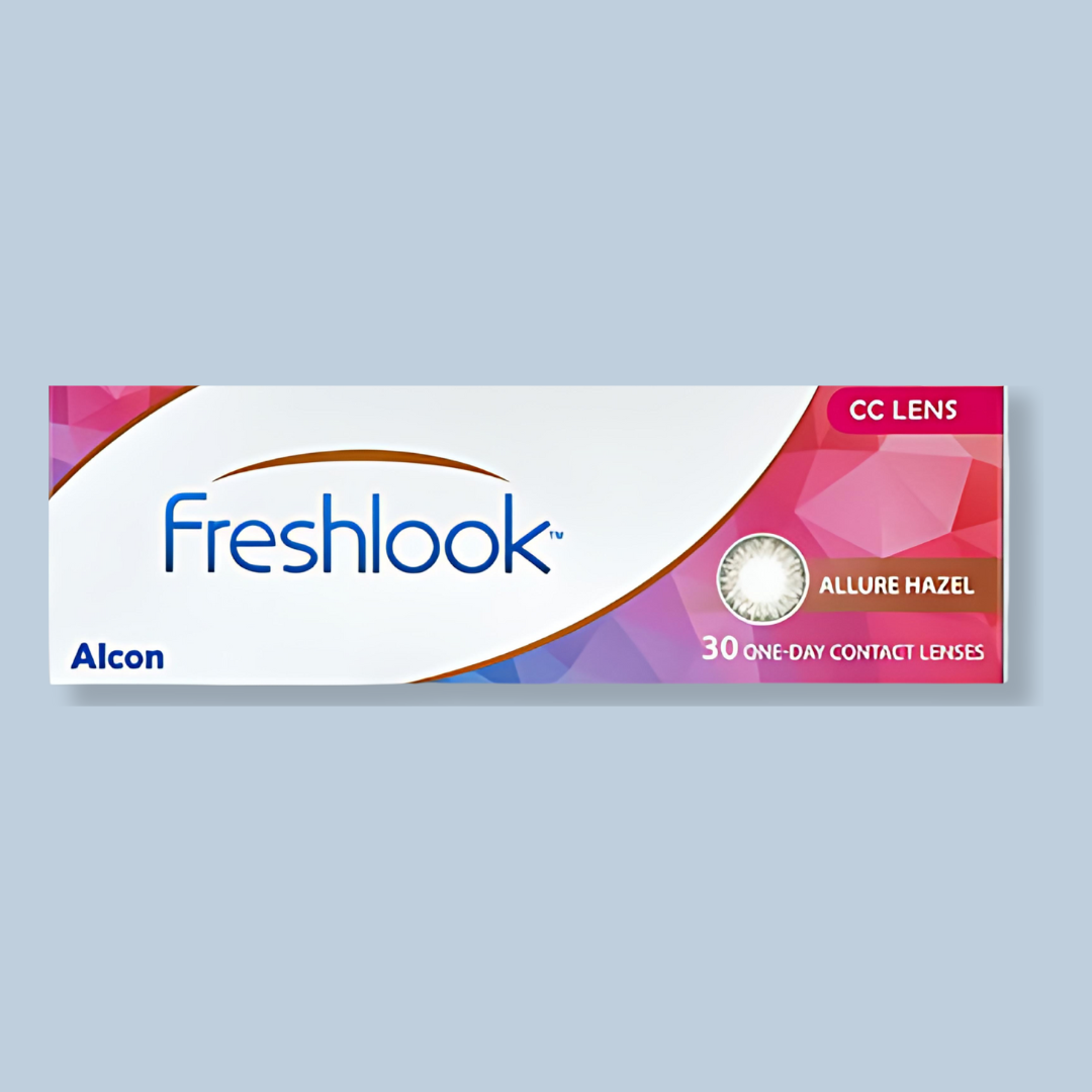 Experience the allure of Aqua Blue with FRESHLOOK CC Allure Color One Day lenses from First Lens.