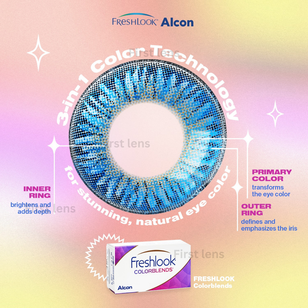 Alcon Freshlook Colorblends Pure Hazel Color Lenses (2 Lens per Box) >> New Name+Packing - Air Optix Colors <<