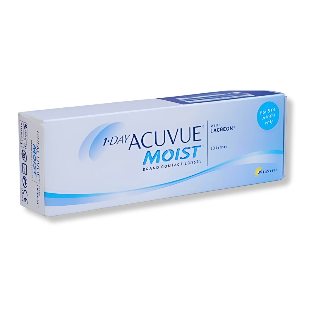 First Lens: Packaging of Moist Acuvue lenses