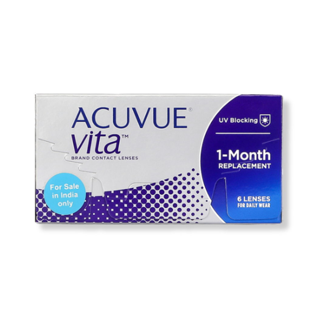 First Lens: Close-up of Johnson & Johnson Acuvue Vita lenses