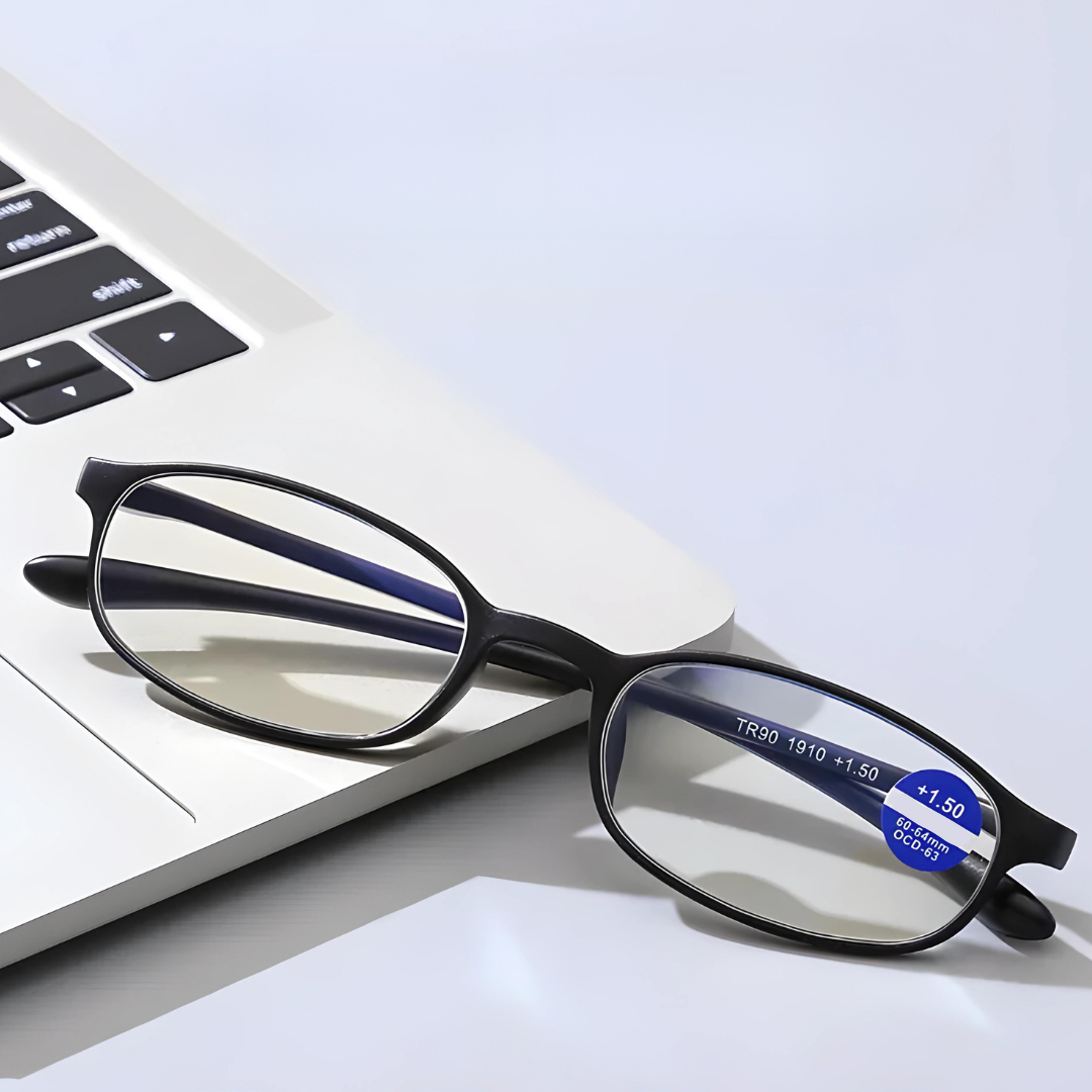 First Lens Ovate Reading Glasses with a lightweight frame and oval-shaped lenses, offering a comfortable and stylish eyewear option.