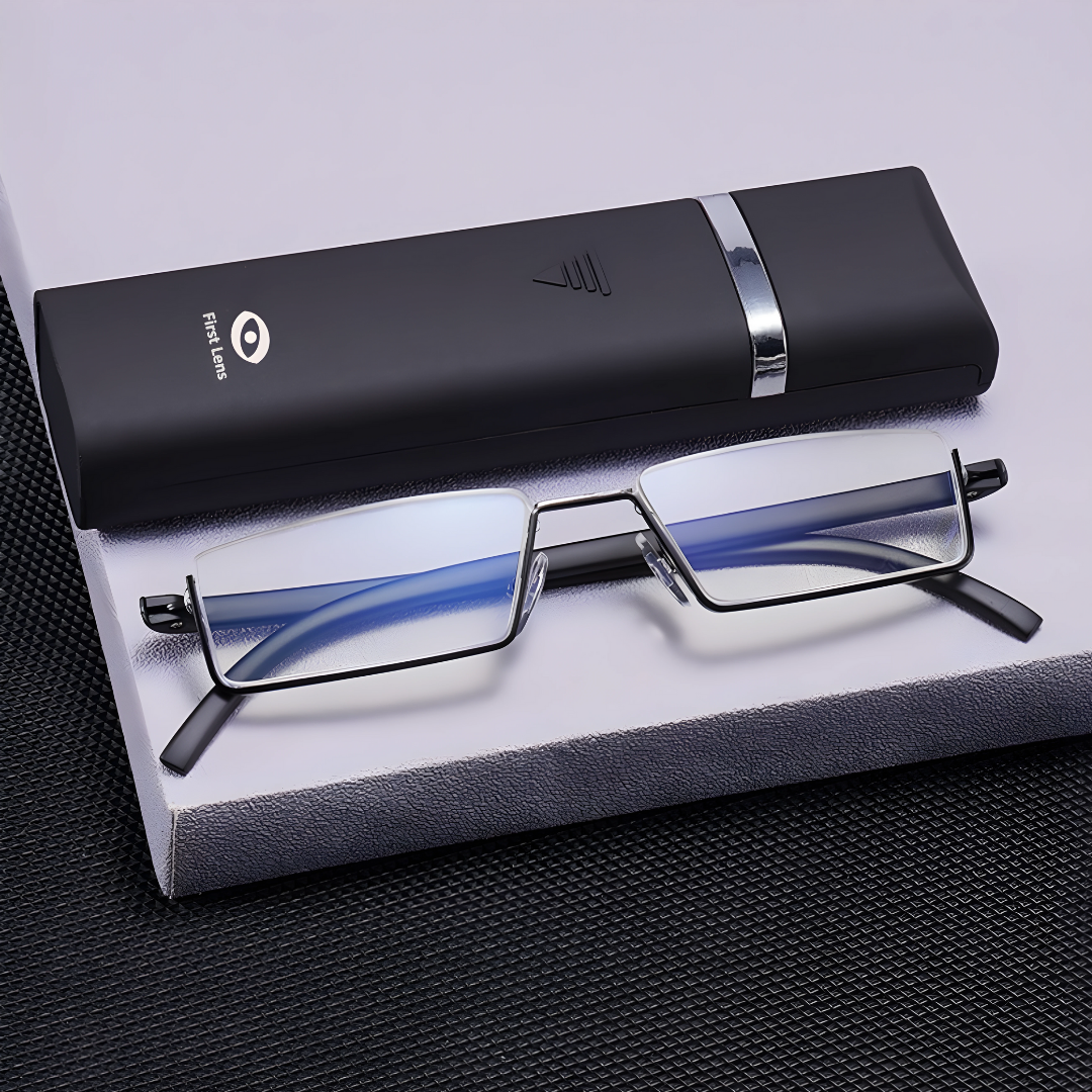 First Lens LUMENEX Blue-Light Reading Glasses Eyeglasses with Flip Case