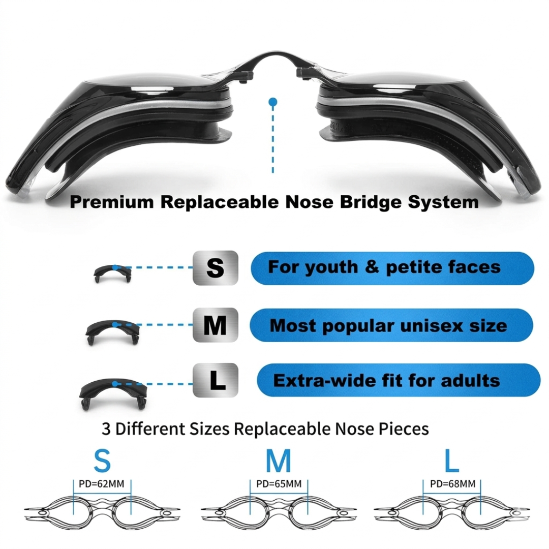 First Lens Customize Powered Swimming Goggles with UV Protection & Antifog - 011