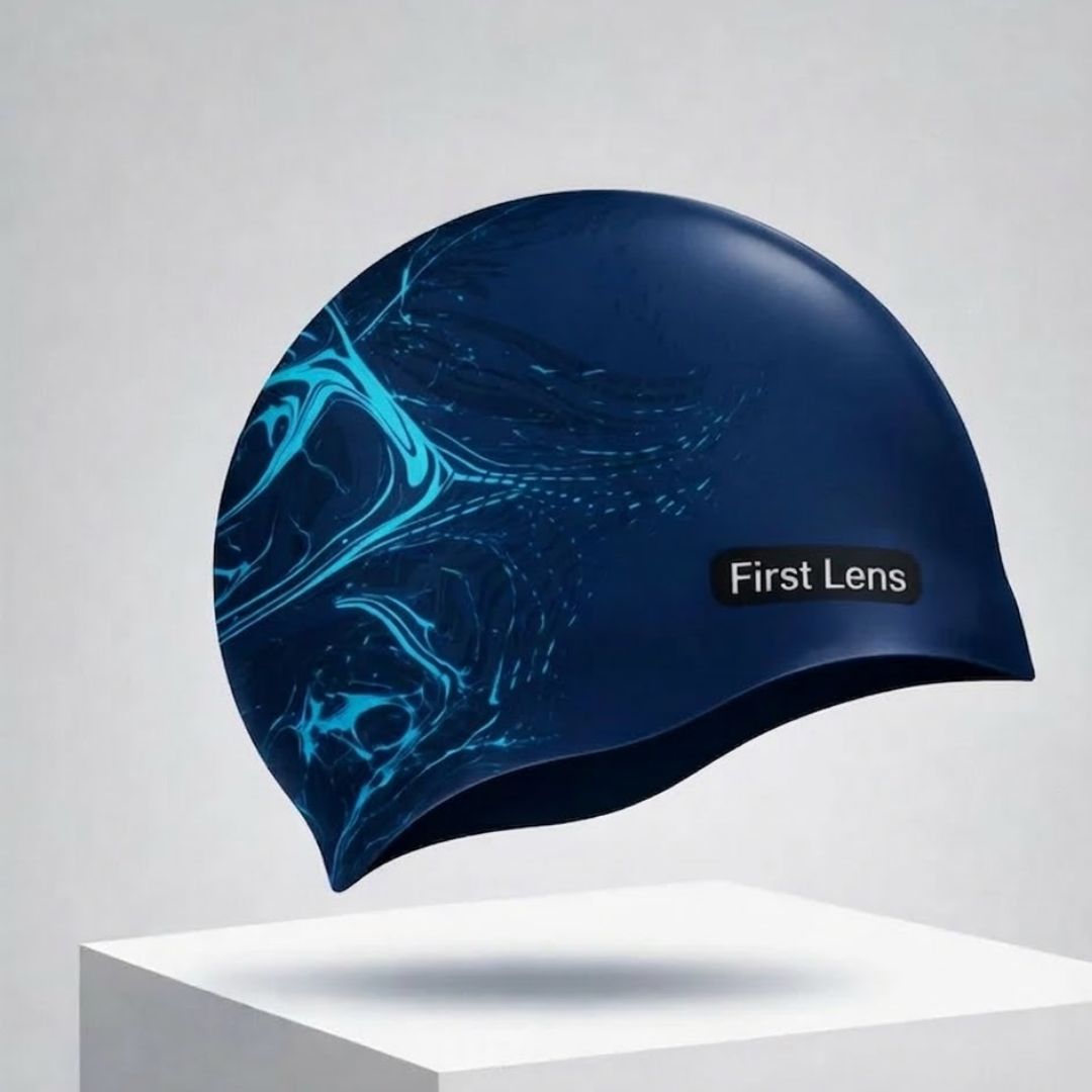 First Lens Waterproof Silicon Swimming Cap for Men and Women