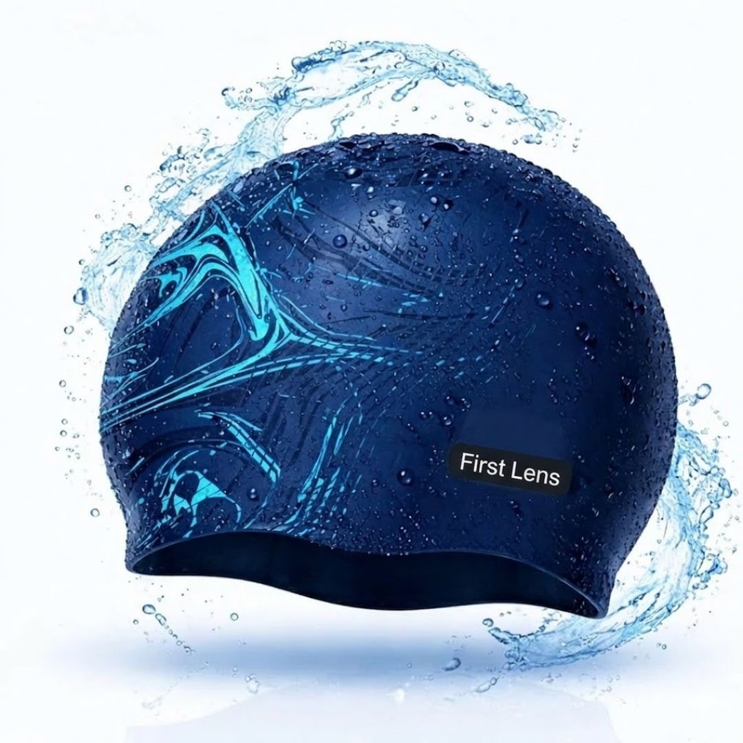 First Lens Waterproof Silicon Swimming Cap for Men and Women