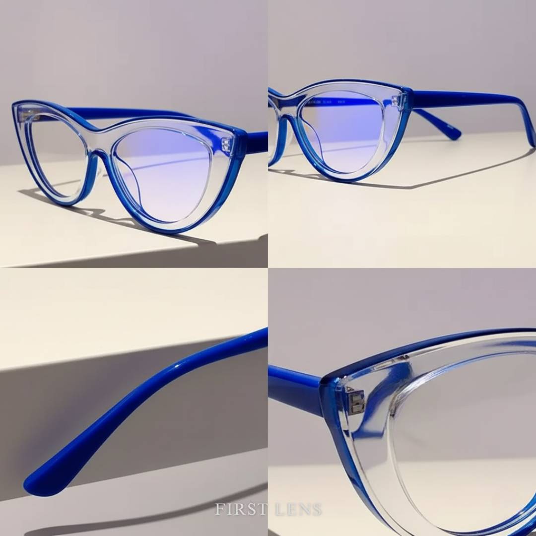 First Lens Neon Kitten Blue Light  Computer Glasses - Blue - B045