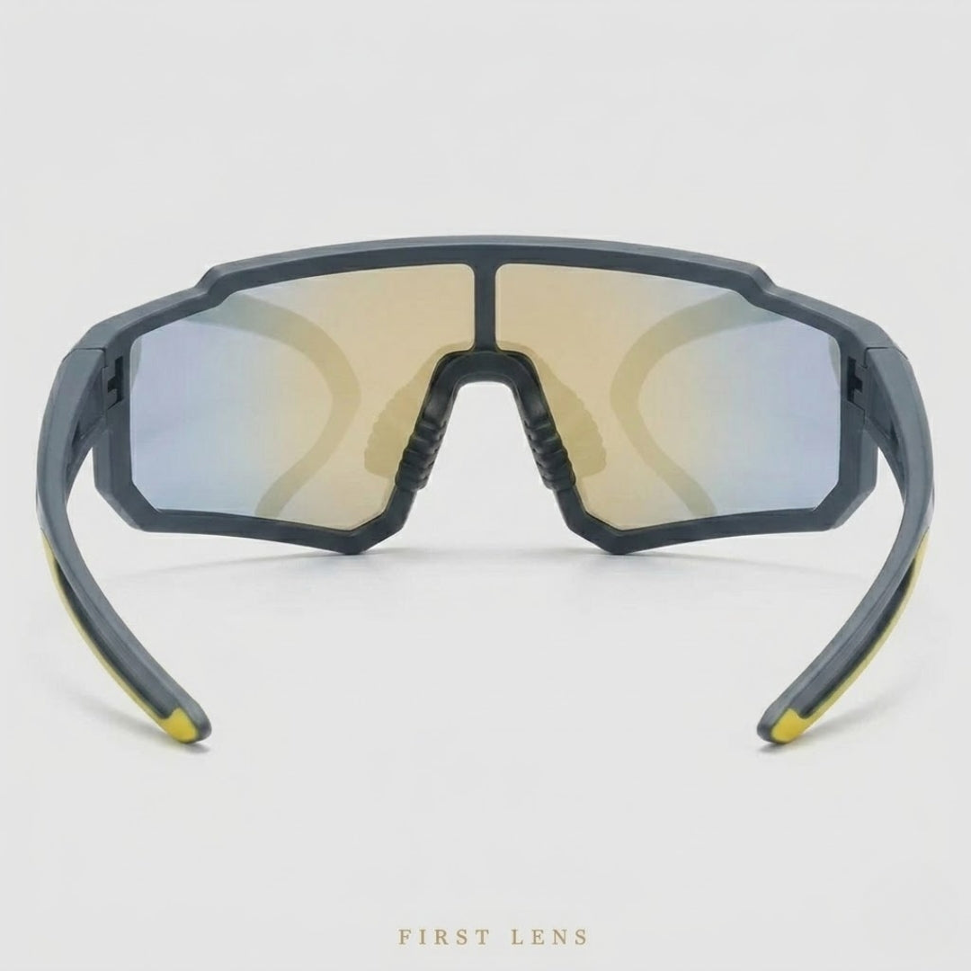 First Lens Customized Power Cycling/Running/Sports Sunglasses Uv400 + Polarized - S039 Blue Yellow