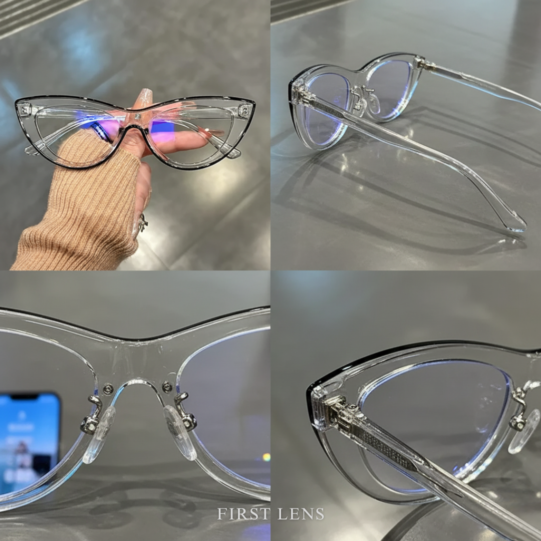 First Lens Neon Kitten Blue Light Computer Glasses - Black - B044