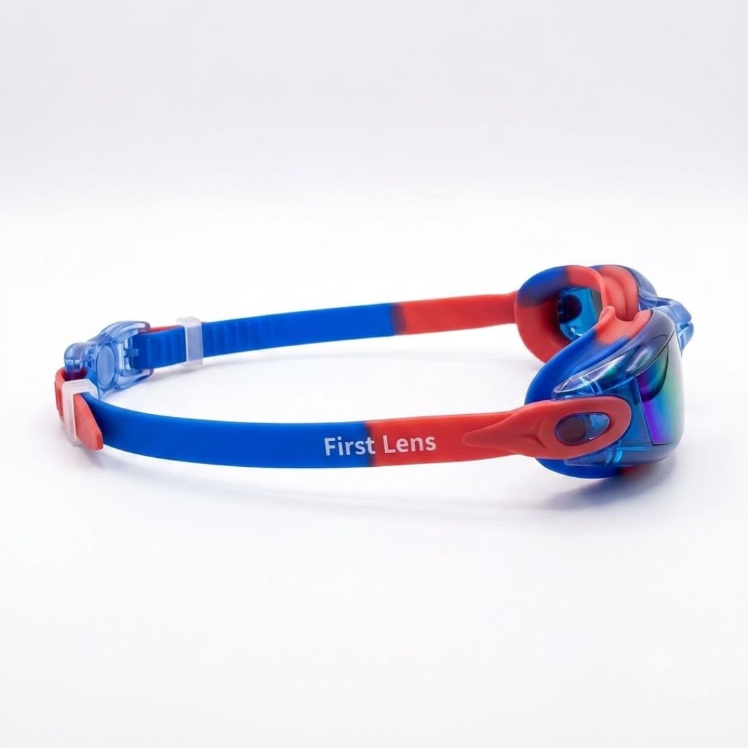 First Lens Kids Swimming Goggles  (Age 8 to 18) Red-Blue - SW48