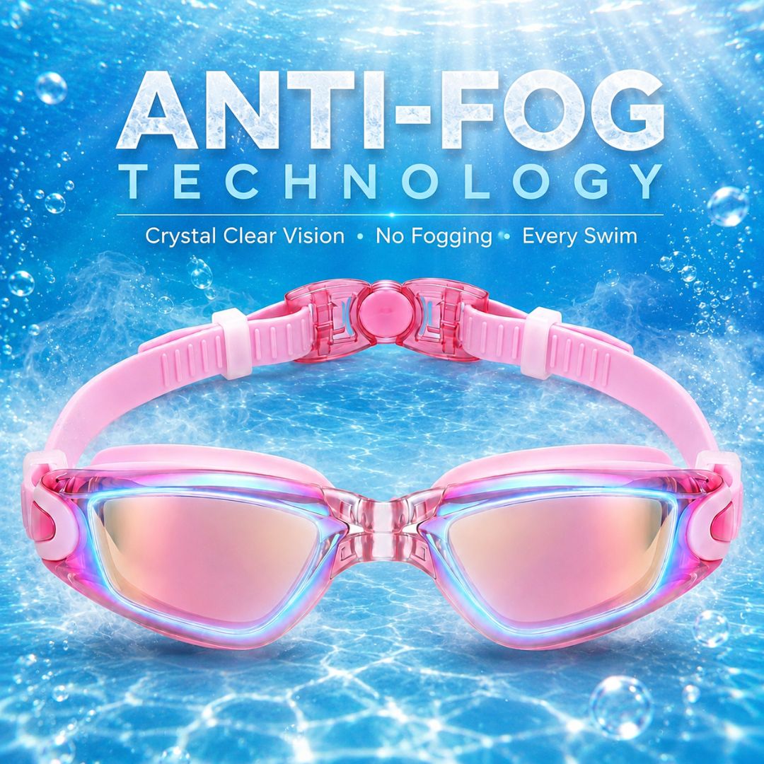 First Lens Kids Swimming Goggles  (Age 8 to 18) Pink - SW47