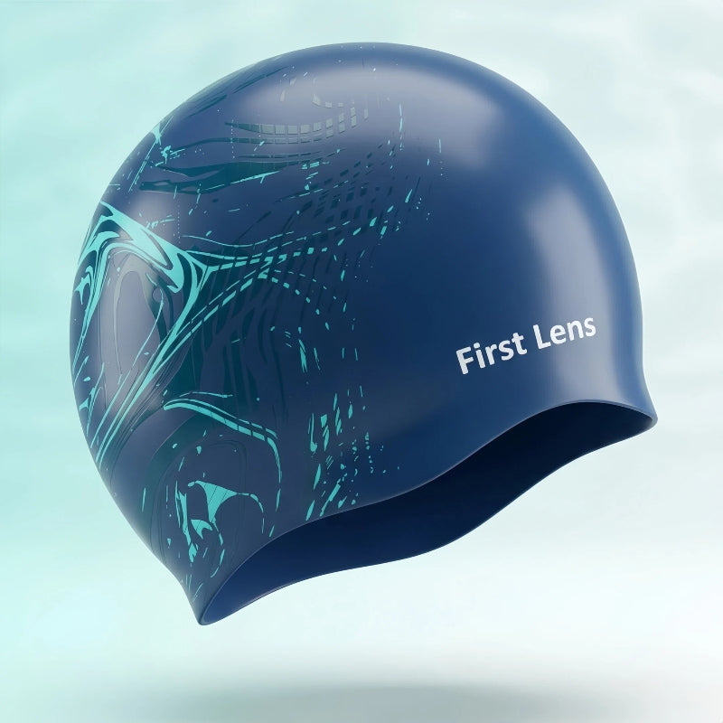 First Lens Waterproof Silicon Adult Swimming Cap for Men and Women - CA01