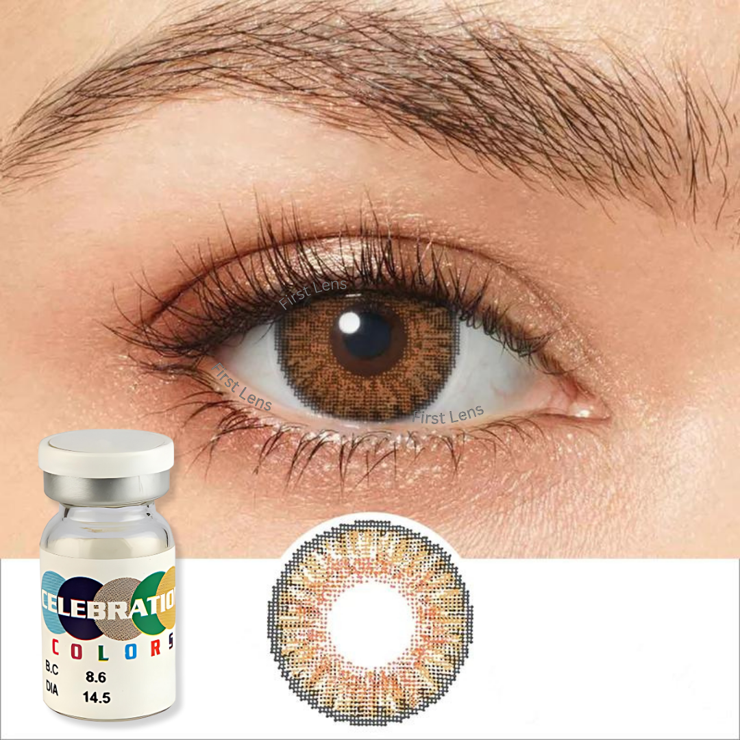 CELEBRATION COLORS | Yearly Color Contact Lens (1 Lens Per Bottle)-Honey Allure