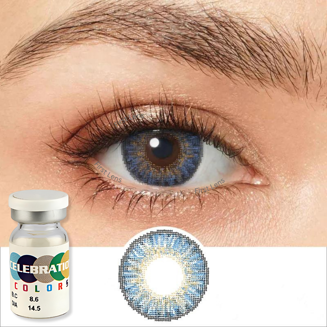 CELEBRATION COLORS | Yearly Color Contact Lens (1 Lens Per Bottle)-Breezy Blue