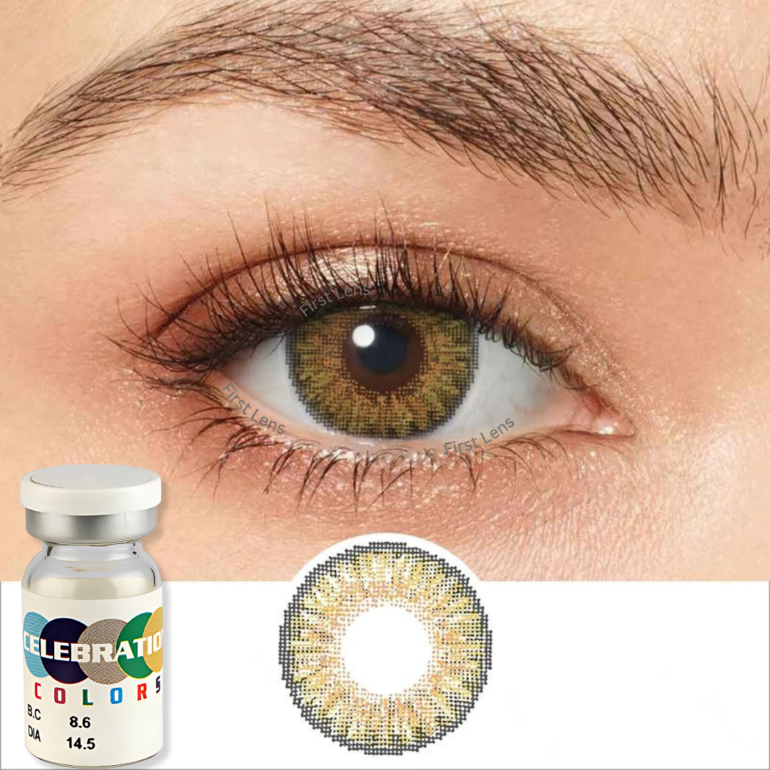 CELEBRATION COLORS | Yearly Color Contact Lens (1 Lens Per Bottle)-Hip Hop Hazel