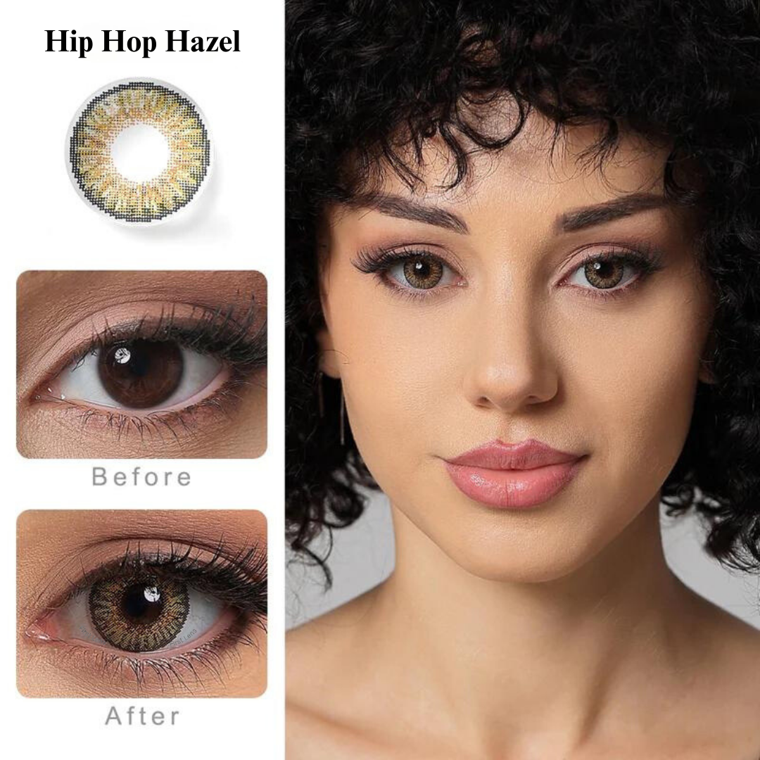 CELEBRATION COLORS | Yearly Color Contact Lens (1 Lens Per Bottle)-Hip Hop Hazel