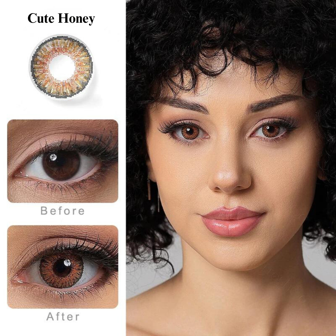 Celebration Monthly Disposable Color Contact Lens (1 Lens Box) - Cute Honey