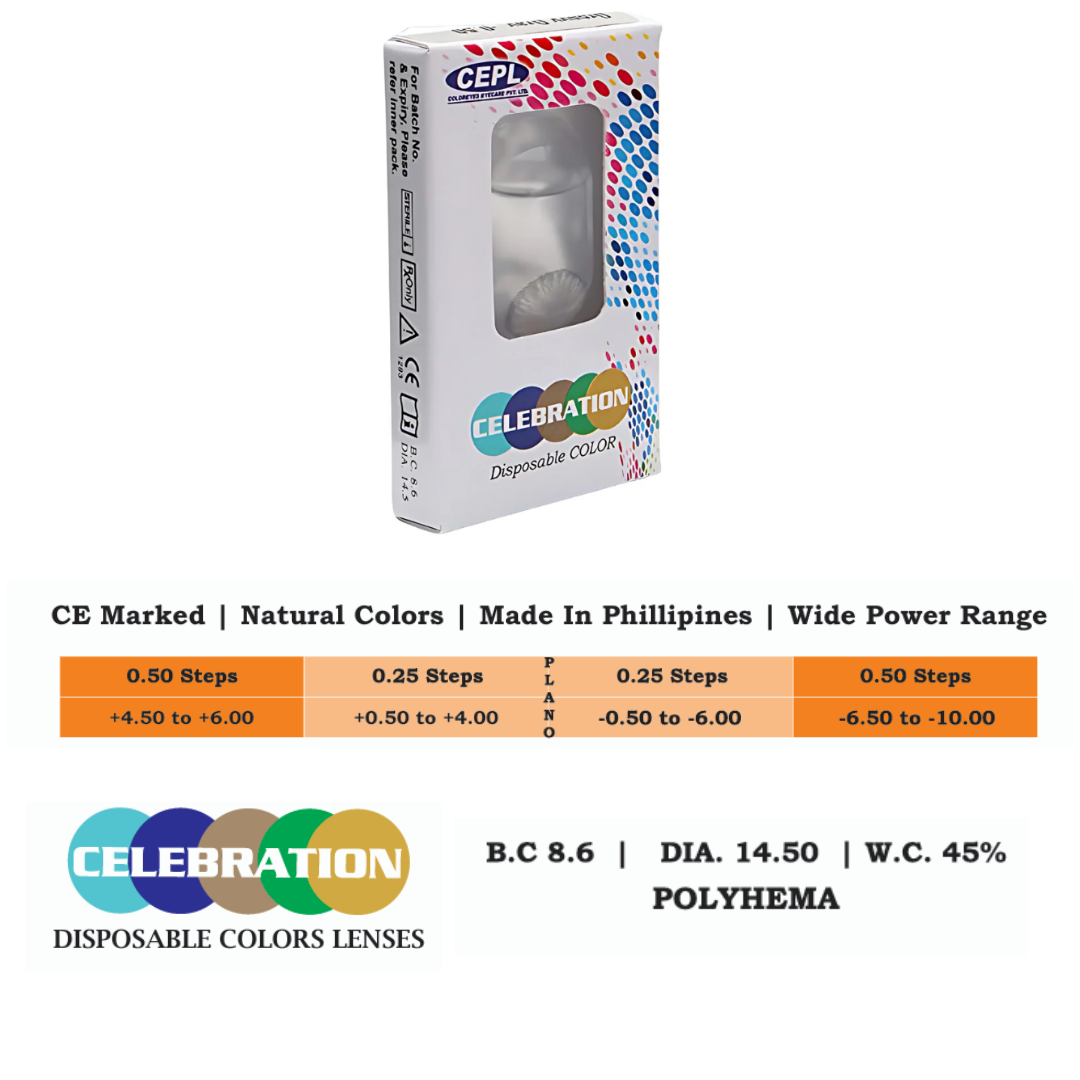 Celebration Monthly Disposable Color Contact Lens (1 Lens Box)