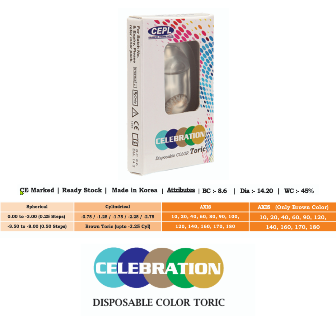 Celebration Monthly Disposable Color Toric (1 Lens/Box)