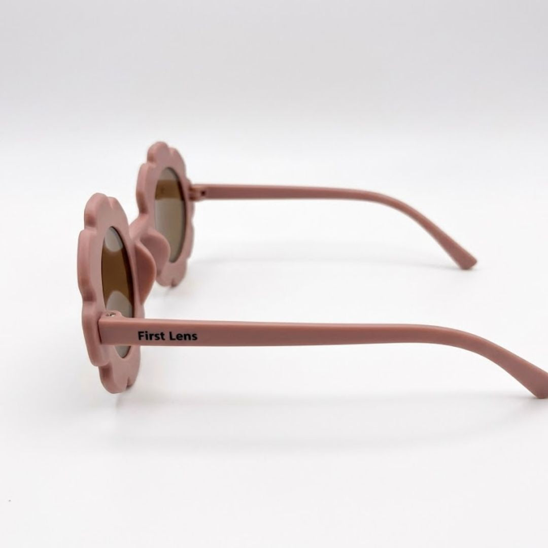 First Lens Charm Customized Kids Sunglasses With Name UV400 Beige - S424