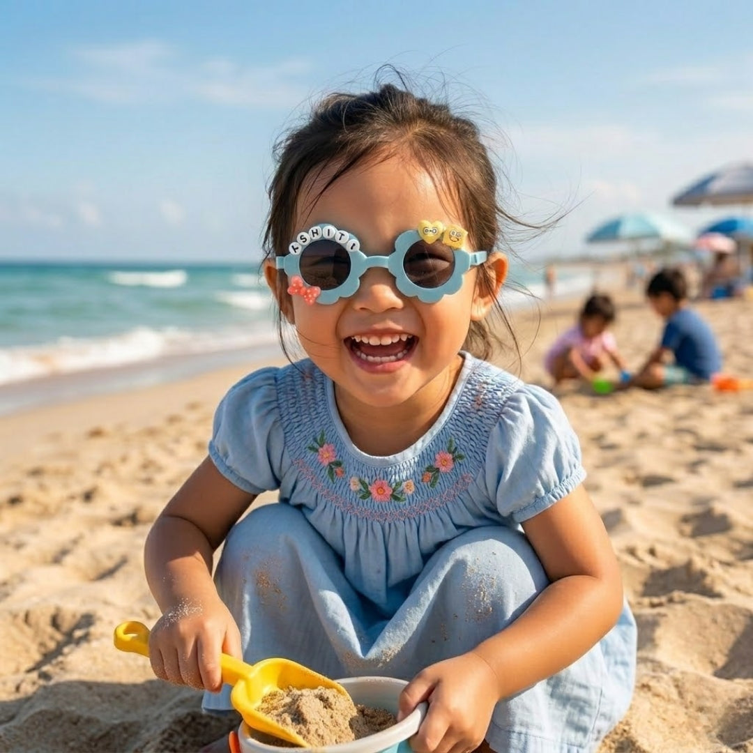 First Lens Charm Customized  Kids Sunglasses With Name UV-Blue-400