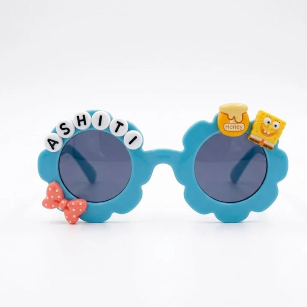 First Lens Charm Customized  Kids Sunglasses With Name UV-Blue-400