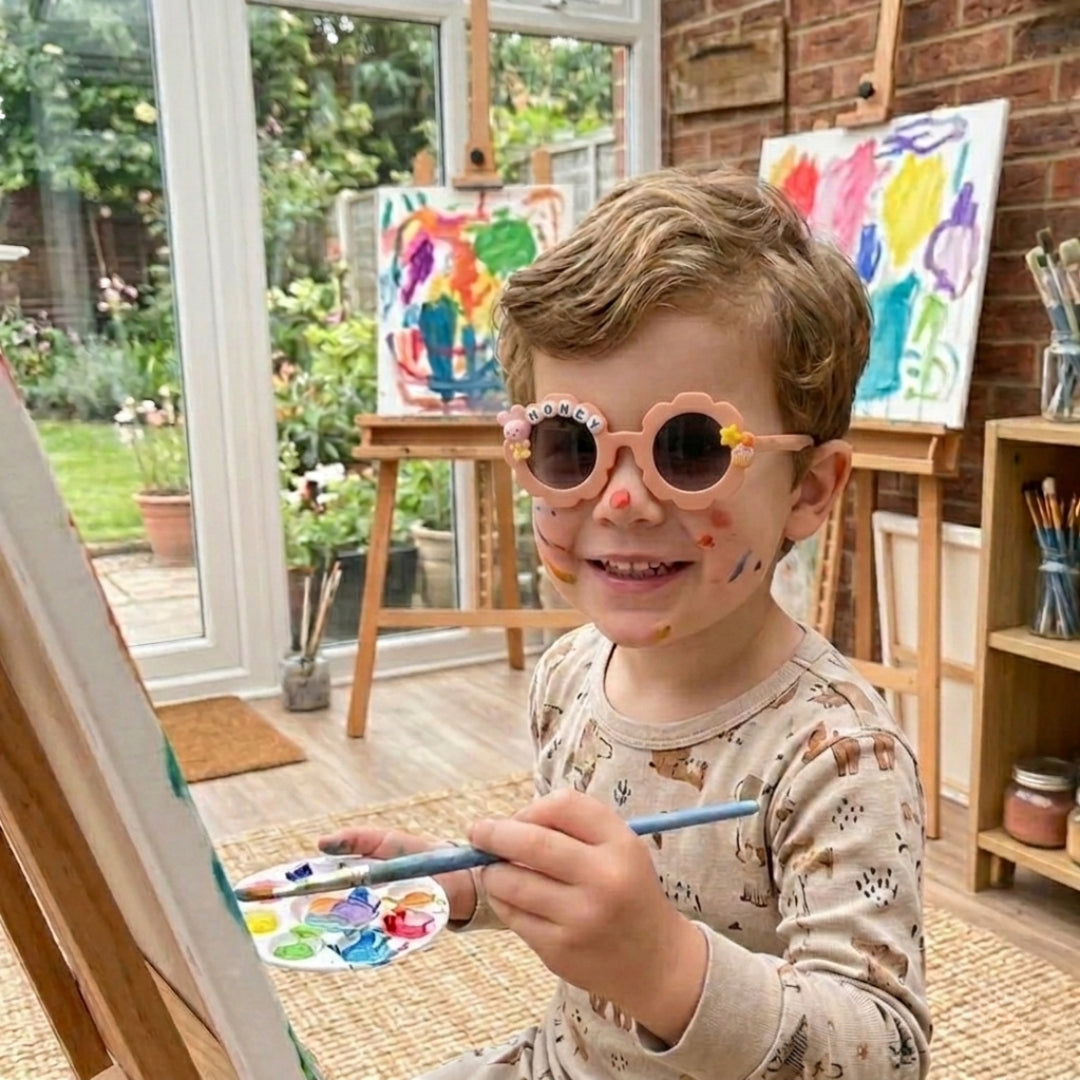 First Lens Charm Customized  Kids Sunglasses With Name UV-Coral Pink-400