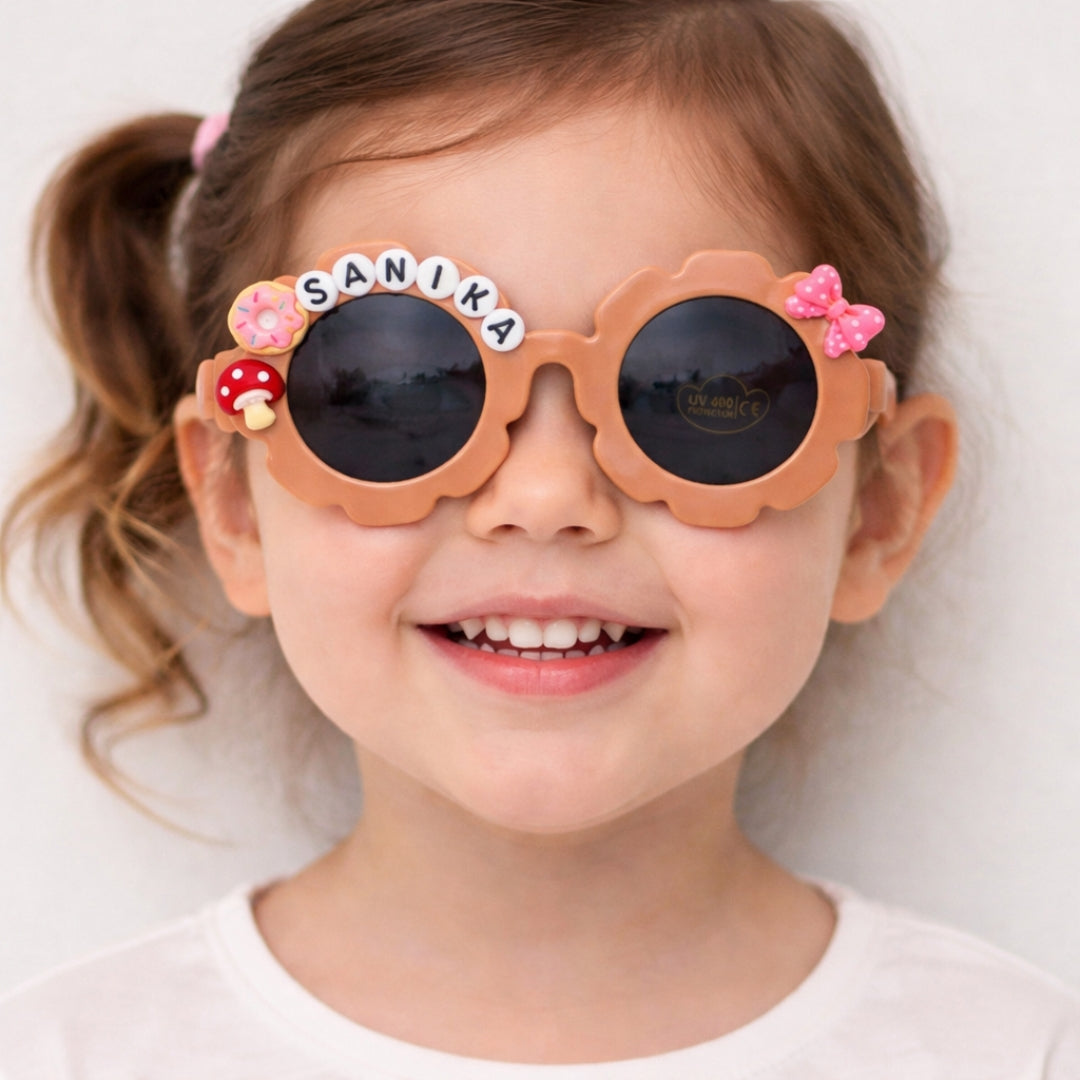First Lens Charm Customized  Kids Sunglasses With Name UV-Dusky-400