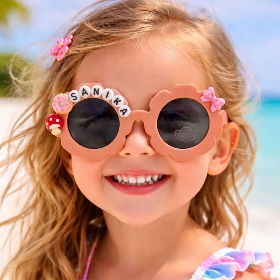 First Lens Charm Customized  Kids Sunglasses With Name UV-Dusky-400