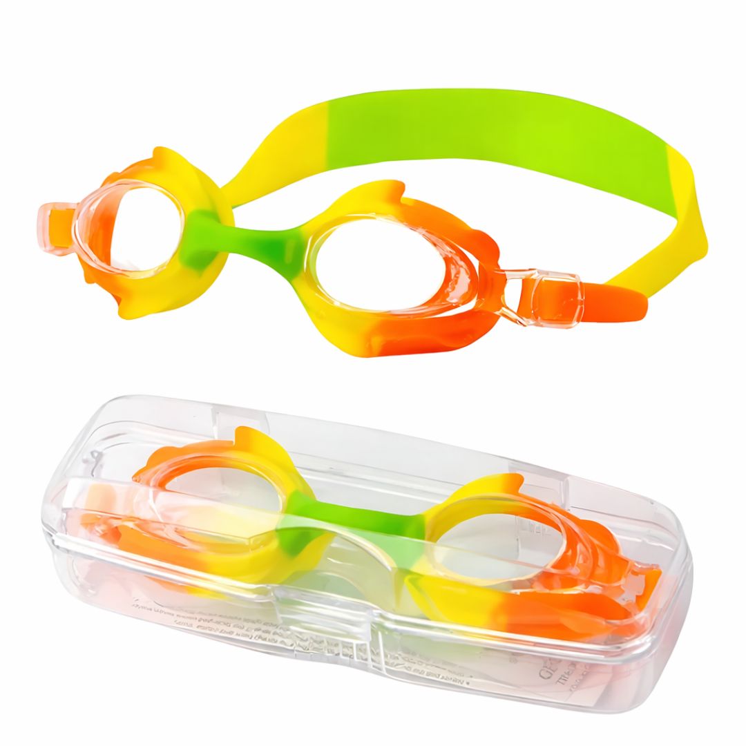 First Lens Swimming Goggles for Kids - K004 (Age 8 to 18)  Yellow-Green