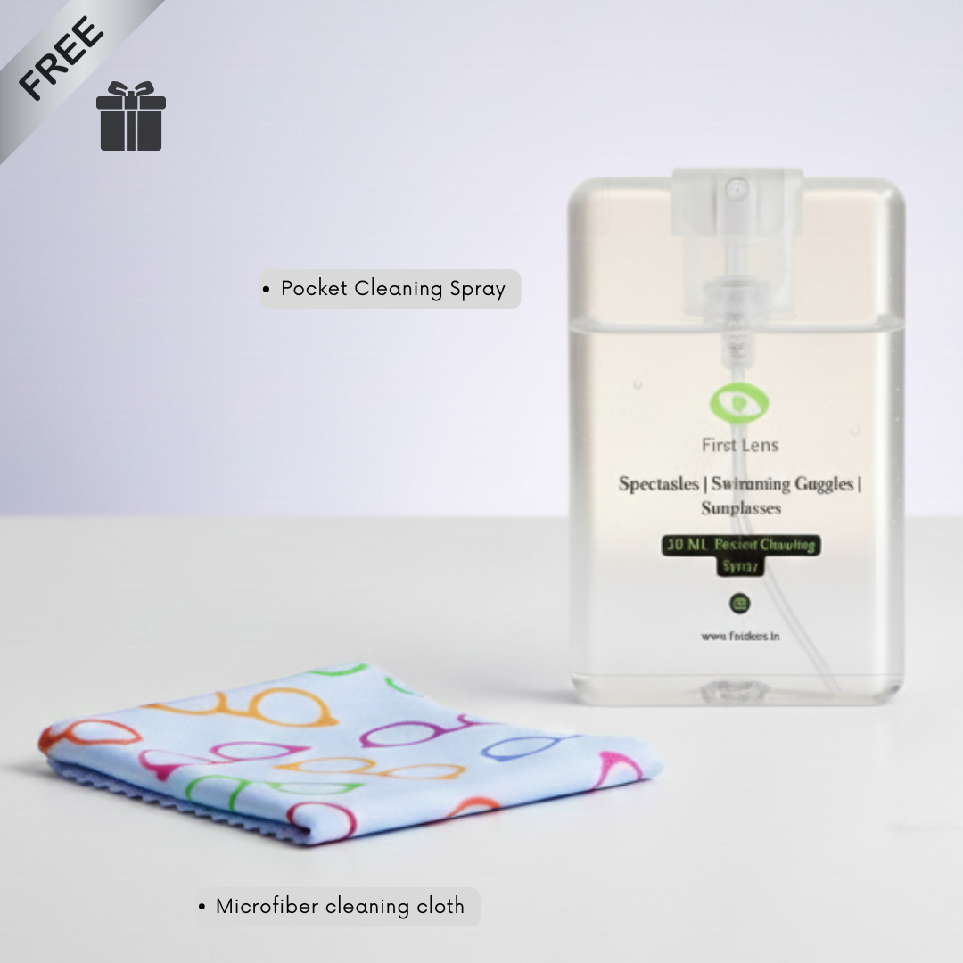 First Lens Specs Cleaning Spray, Microfiber Cloth 240GSM