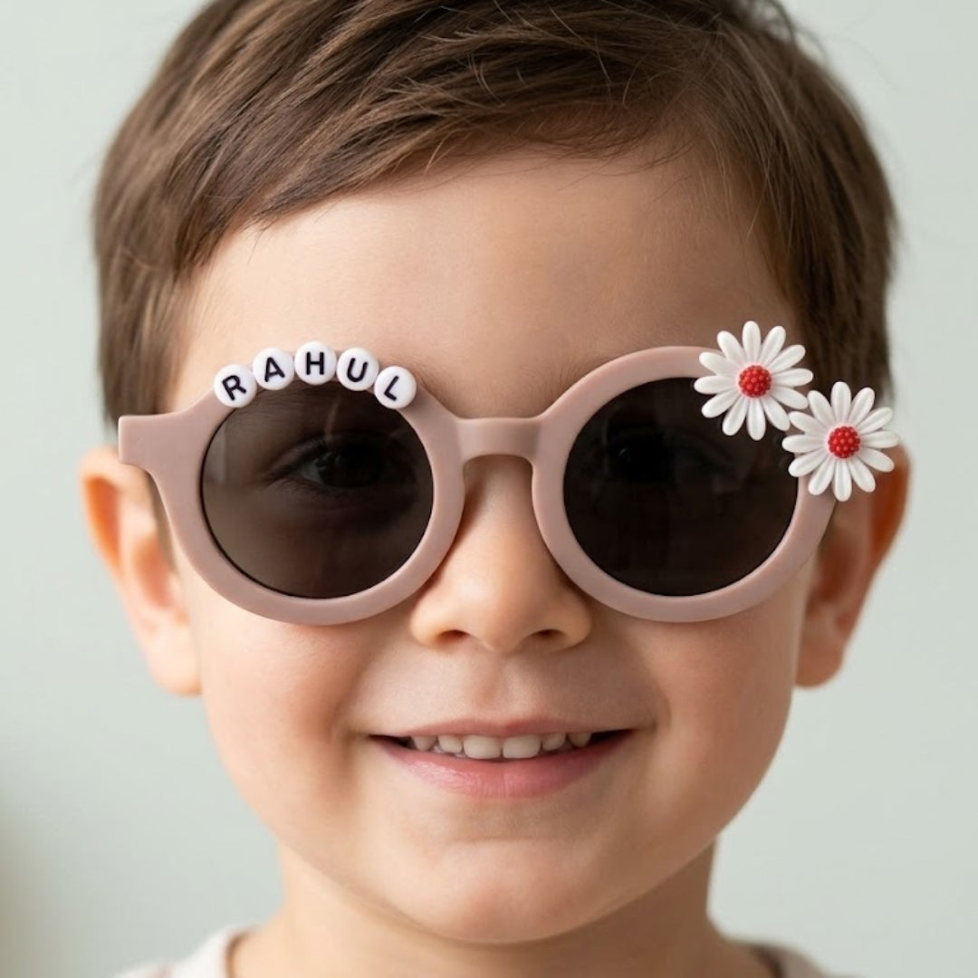 First Lens Kids Custom Sunglasses With Name UV-Brown-400