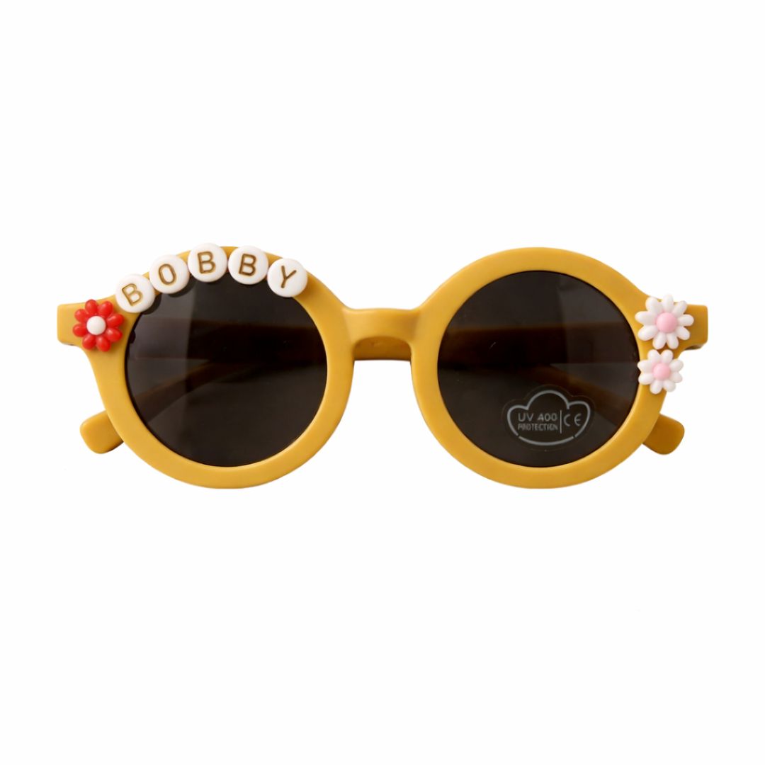 First Lens Kids Custom Sunglasses With Name UV-Coffee-400