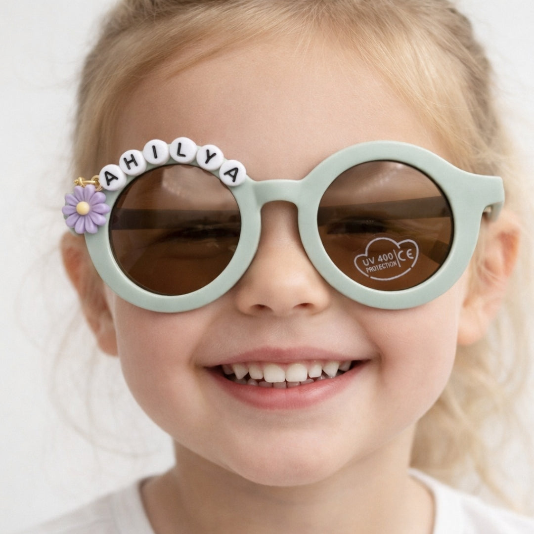 First Lens Kids Custom Sunglasses With Name UV-Green-400