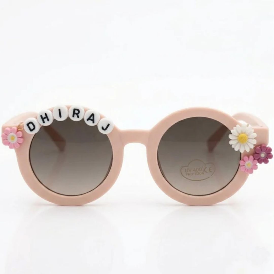 First Lens Kids Custom Sunglasses With Name UV-Peach-400
