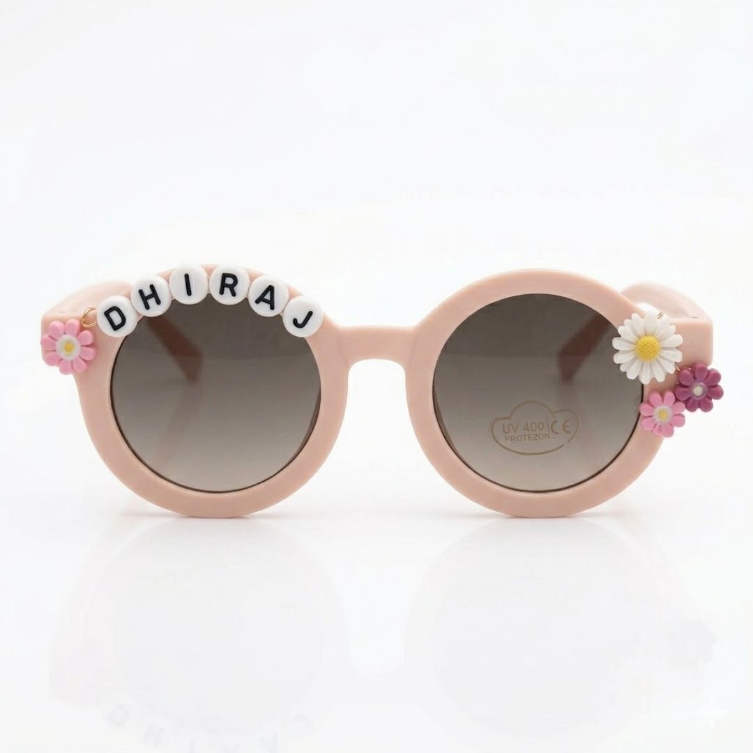 First Lens Kids Custom Sunglasses With Name UV-Peach-400