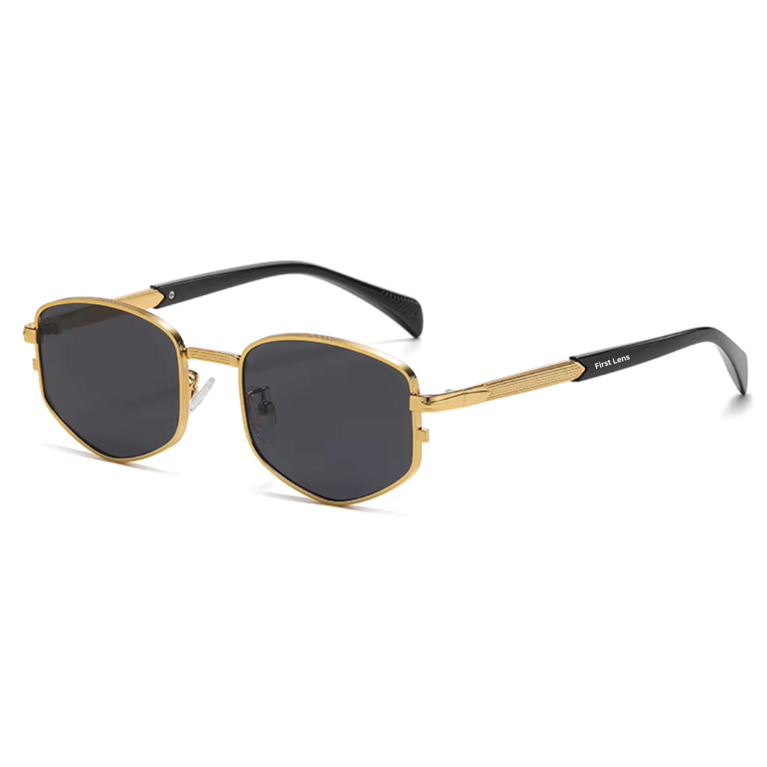 First Lens AeroPrime UV400 Sunglasses -  Black-Gold - S332