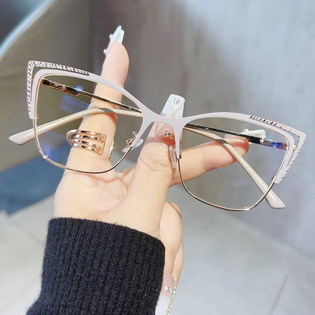 First Lens Beige Charm Cat-Eye Blue Light Computer Glasses