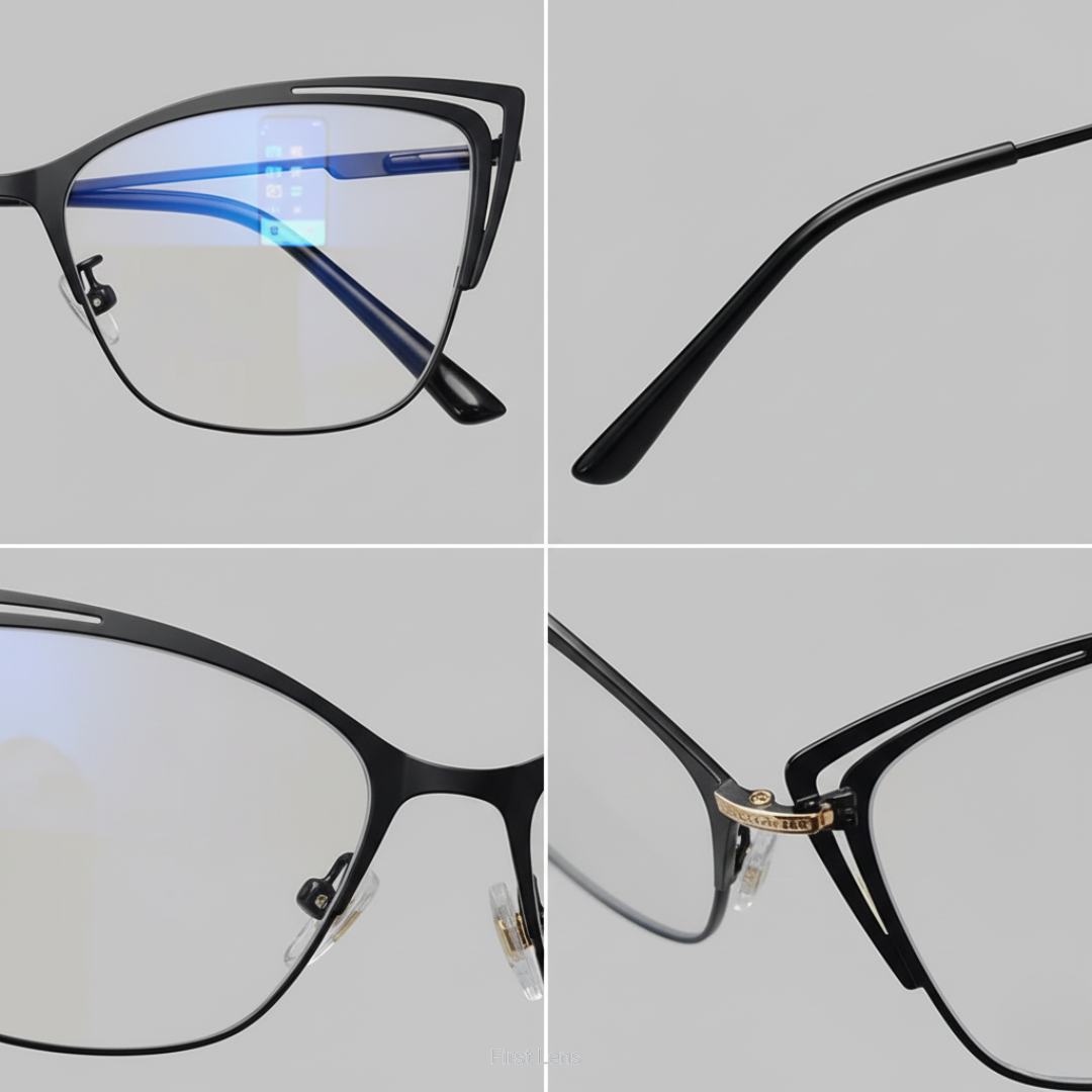 First Lens Black Charm Cat-Eye Blue Light Computer Glasses - B026
