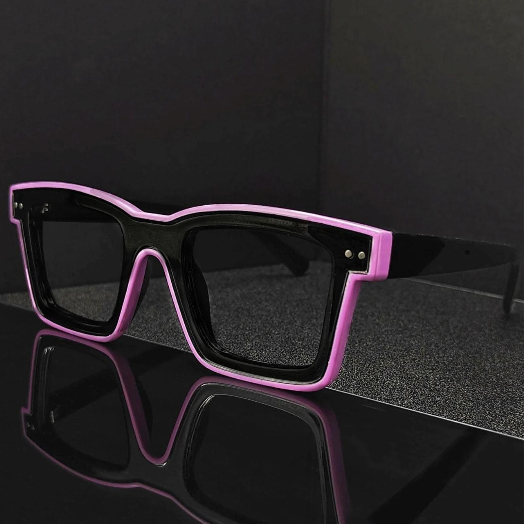 Stylish First Lens Bold Square Frame Computer Glasses with tortoiseshell arms