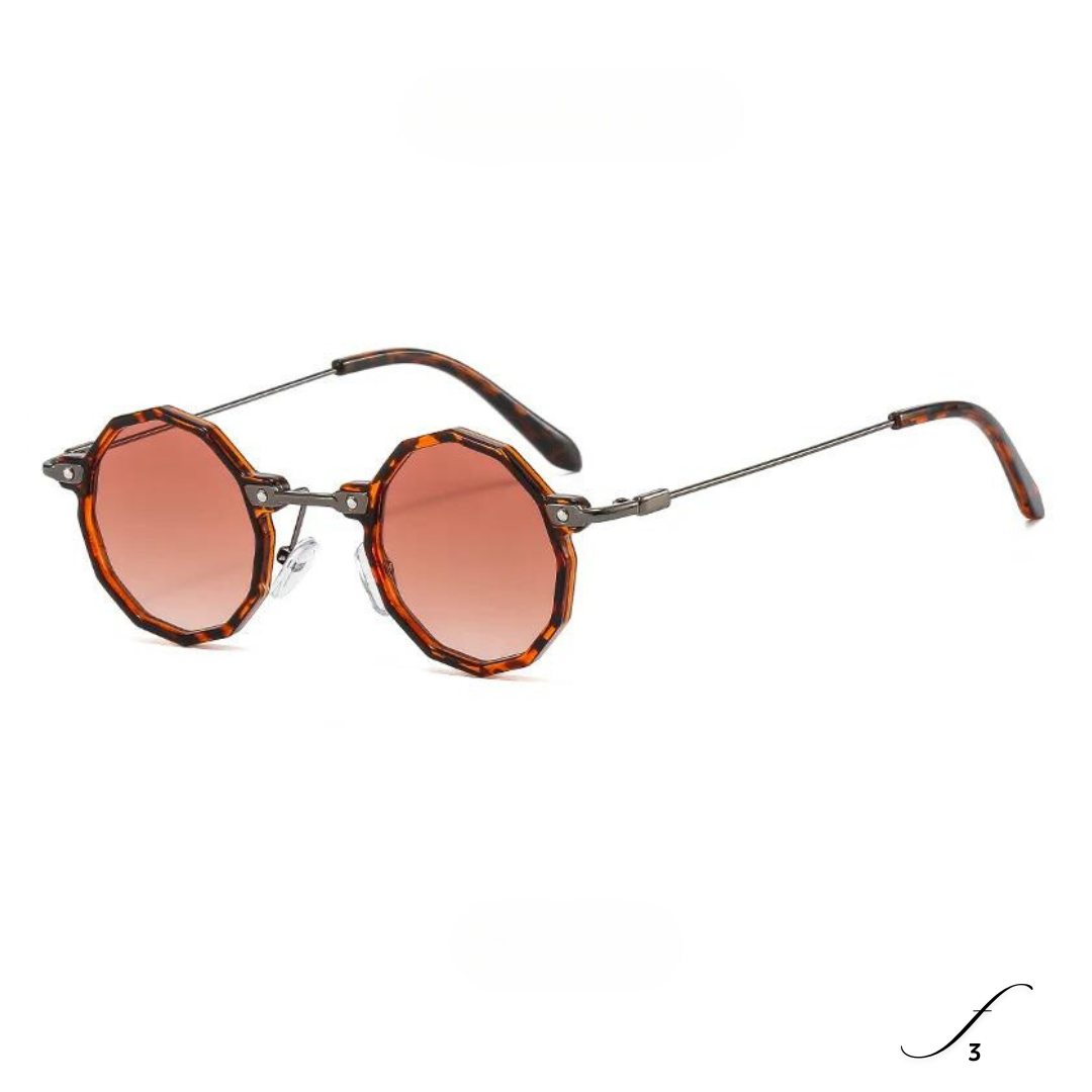 First Lens Classic Black Octagonal Sunglasses - Bottom View