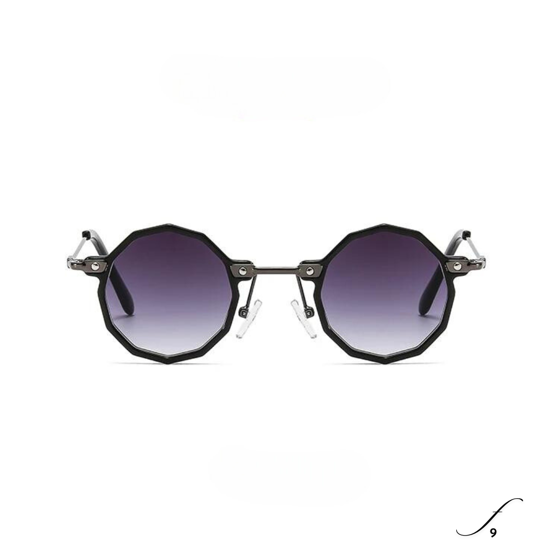 First Lens Classic Black Octagonal Sunglasses - Comfortable Fit