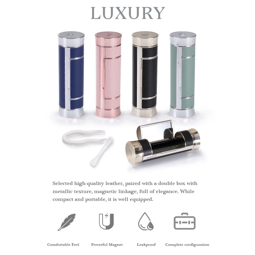 First Lens Cylindro Leather Contact Lens Travel Kit