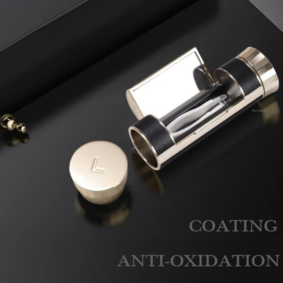 First Lens Cylindro Leather Contact Lens Travel Kit